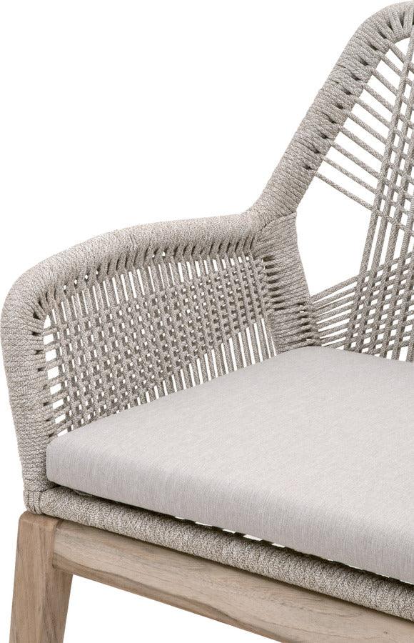 Loom Outdoor Arm Chair Set of 2 Gray Teak & Taupe