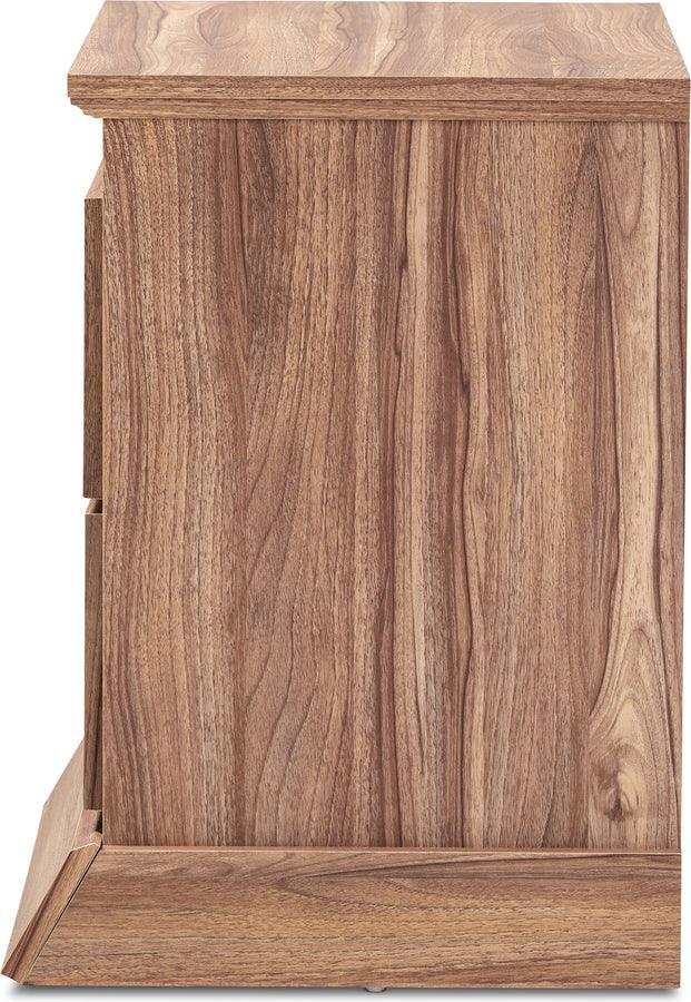 Wholesale Interiors Nightstands & Side Tables - Ryker Modern and Contemporary Oak Finished 2-Drawer Wood Nightstand