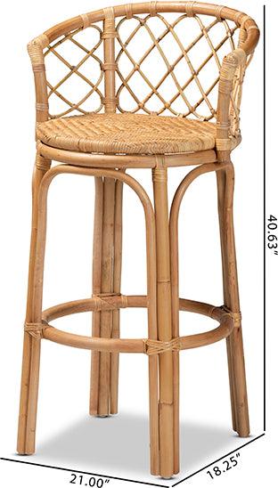 Wholesale Interiors Barstools - Orchard Modern Bohemian Natural Brown Rattan Bar Stool