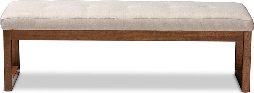 Wholesale Interiors Benches - Caramay Light Beige Walnut Brown Finished Wood Bench