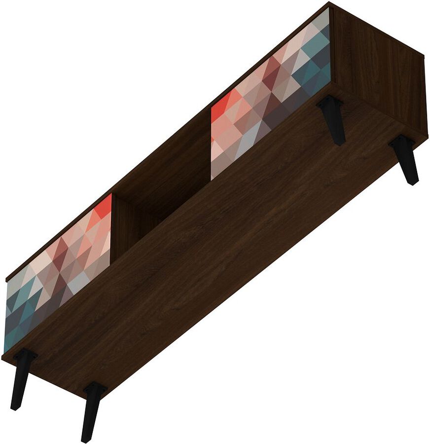 Manhattan Comfort TV & Media Units - Doyers 62.20 Mid-Century Modern TV Stand in Multi Color Red & Blue