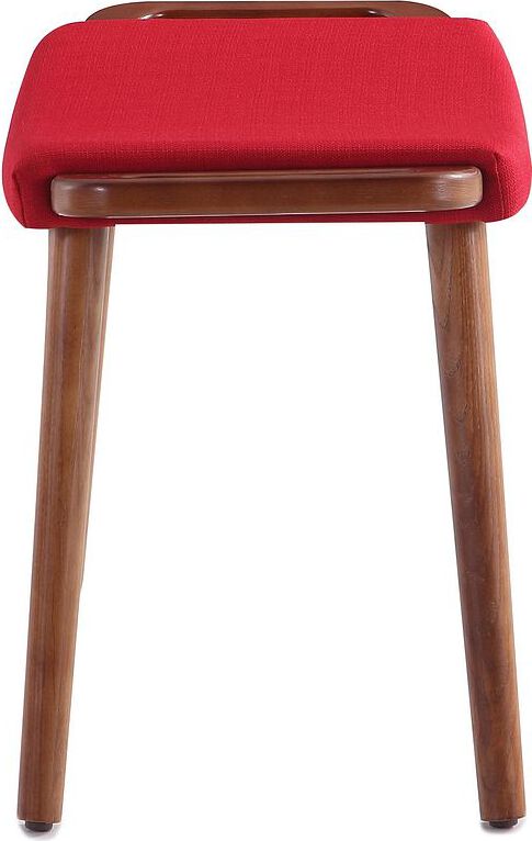 Manhattan Comfort Ottomans & Stools - Geta Red & Antique Walnut Ottoman