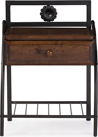 Wholesale Interiors Nightstands & Side Tables - Jevenci Vintage Industrial Black Finished Metal Nightstand