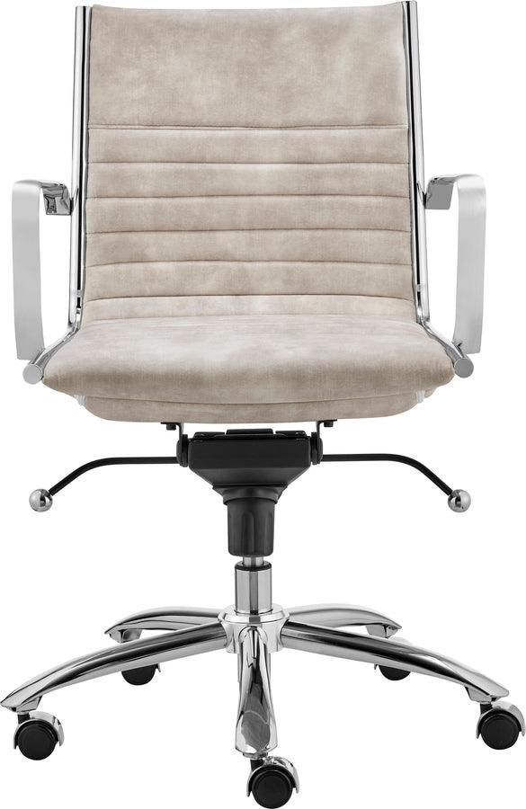 Euro Style Task Chairs - Dirk Low Back Office Chair in Velvet Beige