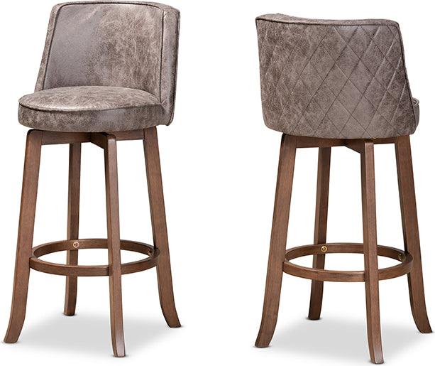 Wholesale Interiors Barstools - Adams Bar Stool Gray & Walnut Brown