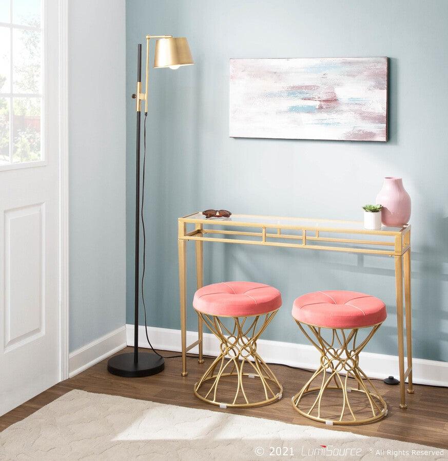 Pink discount gold stool