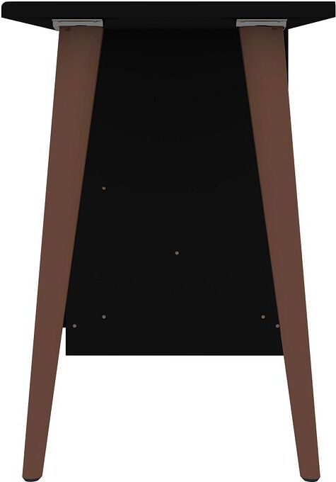 Manhattan Comfort Desks - Hampton 53.54 Home Office Desk with 3 Cubby Spaces & Solid Wood Legs in Black