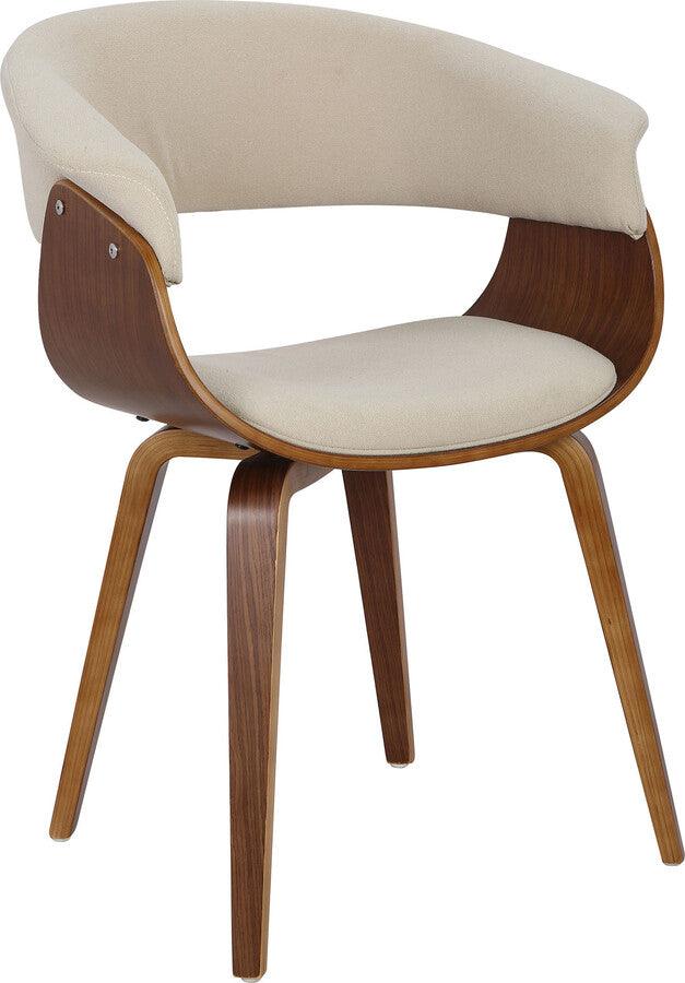 Lumisource Dining Chairs - Vintage Mod Mid-Century Modern Dining/Accent Chair in Walnut and Cream