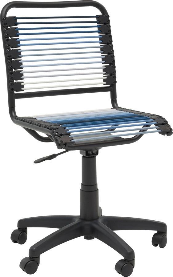 Euro Style Task Chairs - Bungie Low Back Office Chair in Blue Ombre with Matte Black Frame