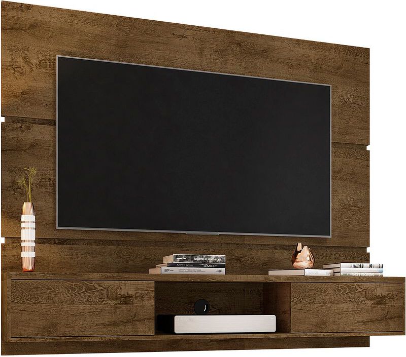 Manhattan Comfort TV & Media Units - Vernon 62.99 Floating Wall Entertainment Center in Rustic Brown