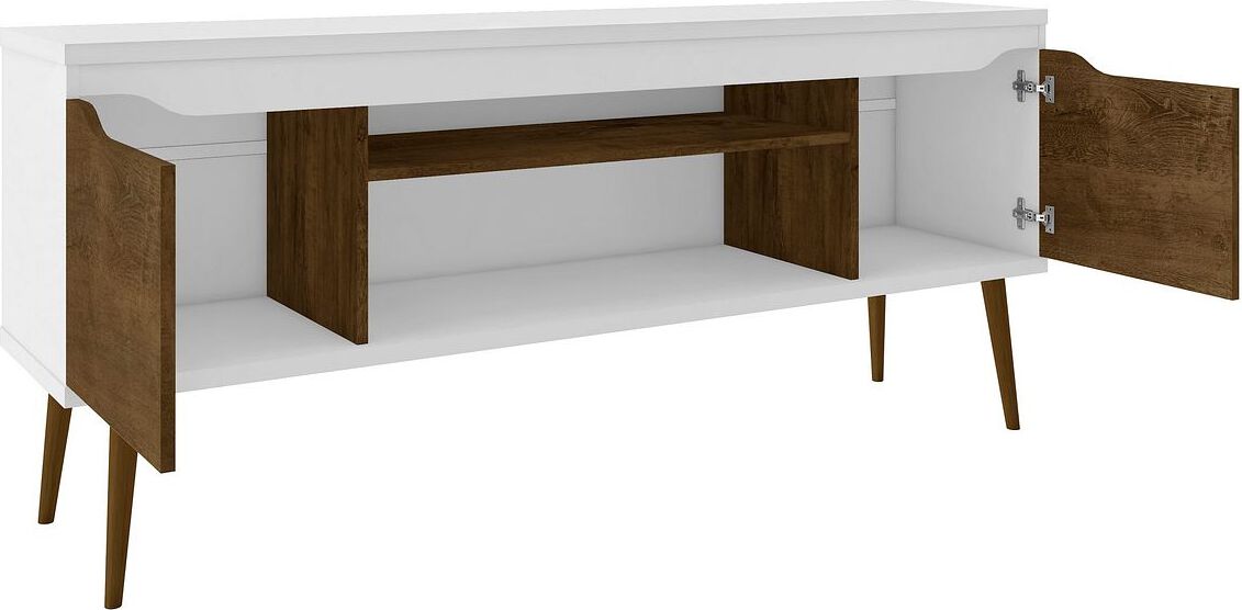 Manhattan Comfort TV & Media Units - Bradley 62.99 TV Stand White and Rustic Brown