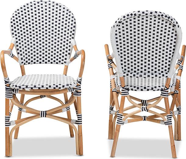 Black and white online wicker chairs