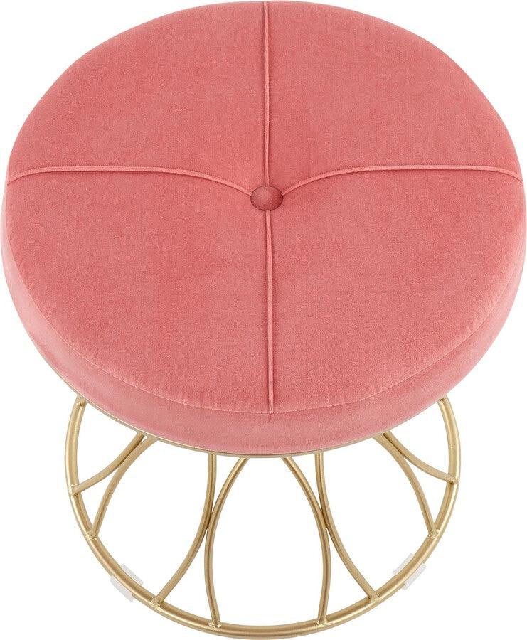 Pink velvet stool with best sale gold legs