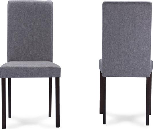 Wholesale Interiors Dining Sets - Andrew Contemporary Espresso Wood Gray Fabric 5PC Dining Set