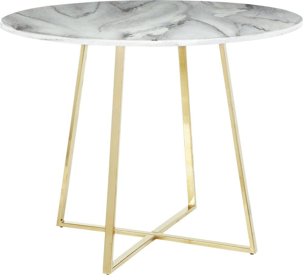 Lumisource Dining Tables - Cosmo Contemporary/Glam Dining Table in Gold Metal and White Marble Top