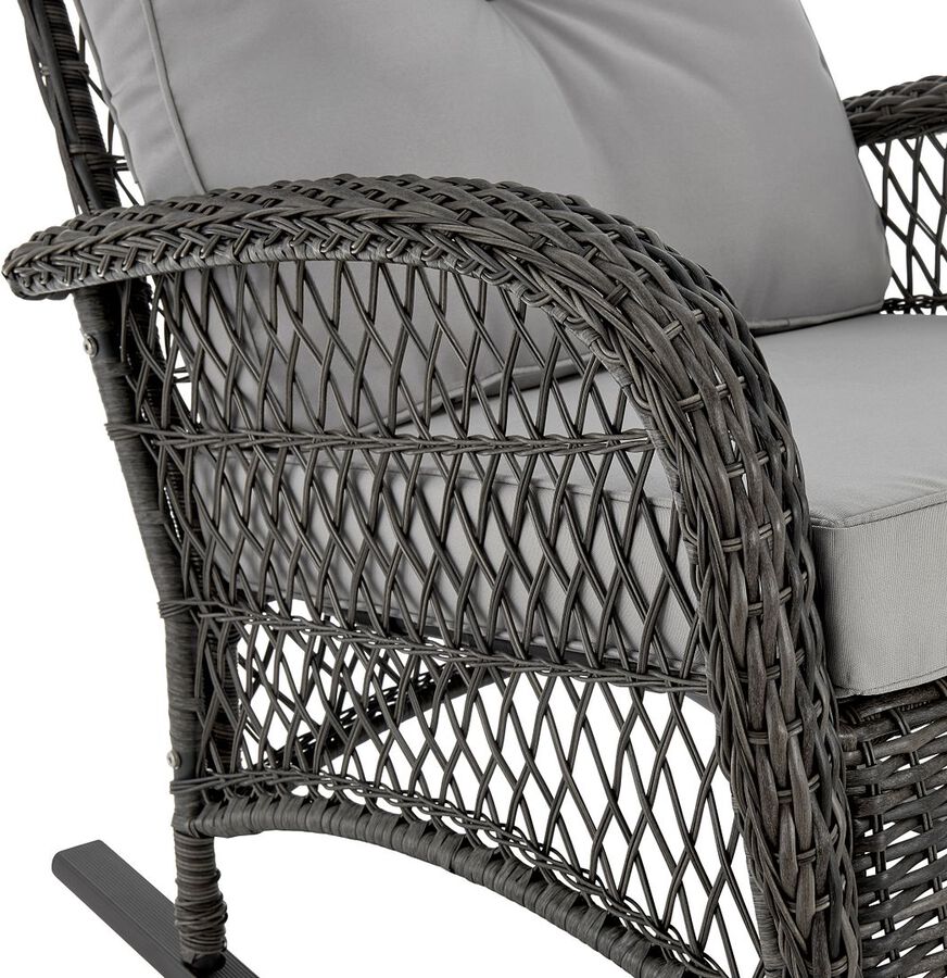 Shop Fruttuo Patio Rocking Chair with Grey Cushions Outdoor