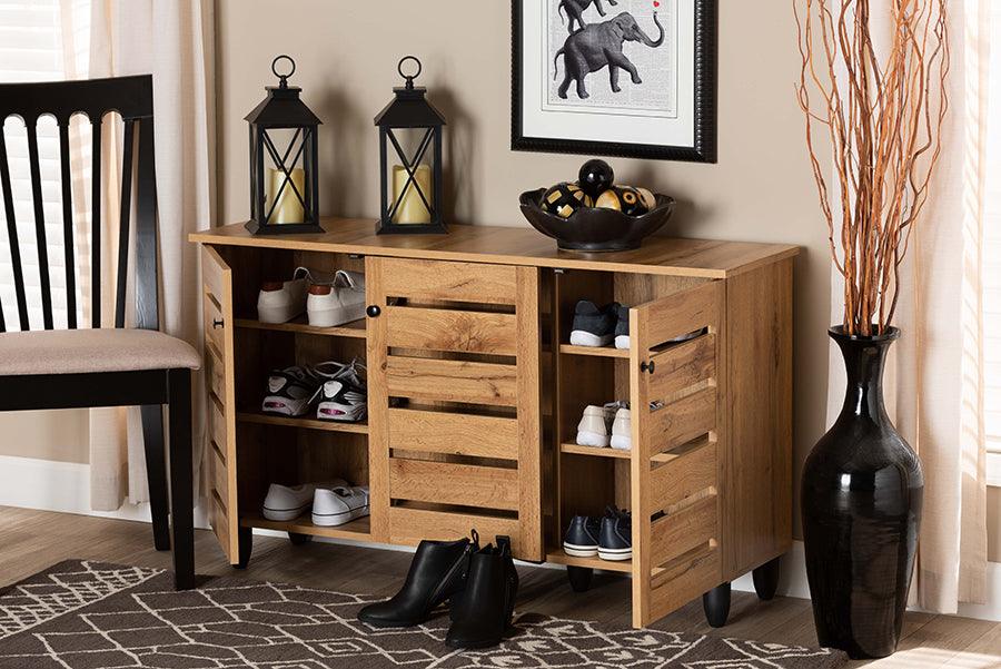 Vara Hall Tree Shoe Storage Cabinet | Qsun Brown