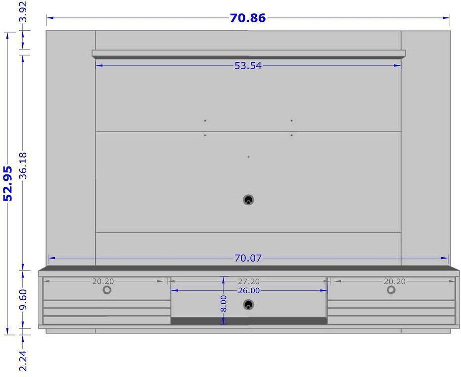 Manhattan Comfort TV & Media Units - Liberty 70.86 Floating Wall Entertainment Center with Overhead Shelf in White