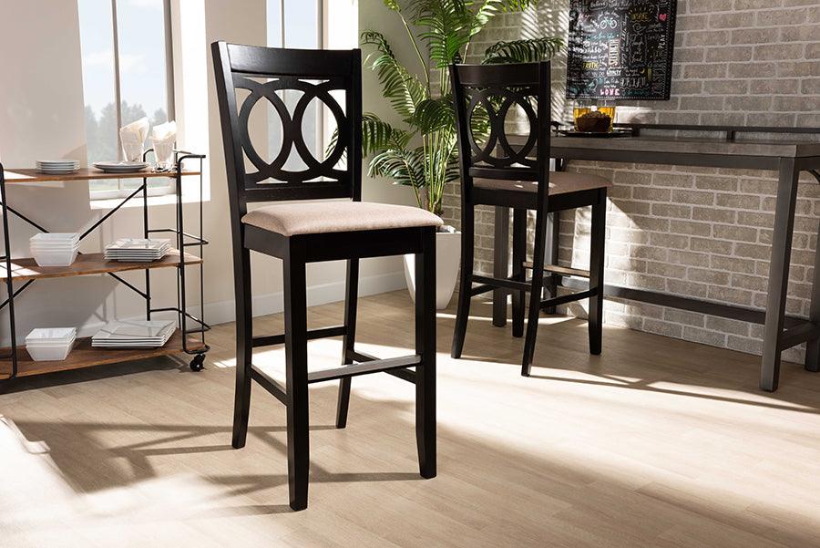 Wholesale Interiors Barstools - Carson Espresso Brown Finished Wood 2-Piece Bar Stool Set