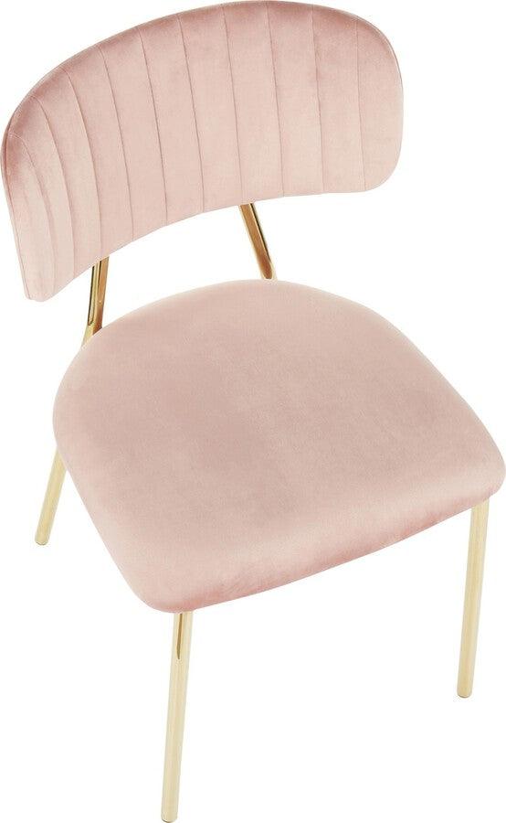 Lumisource Accent Chairs - Bouton Contemporary/Glam Chair In Gold Metal & Blush Pink Velvet (Set of 2)