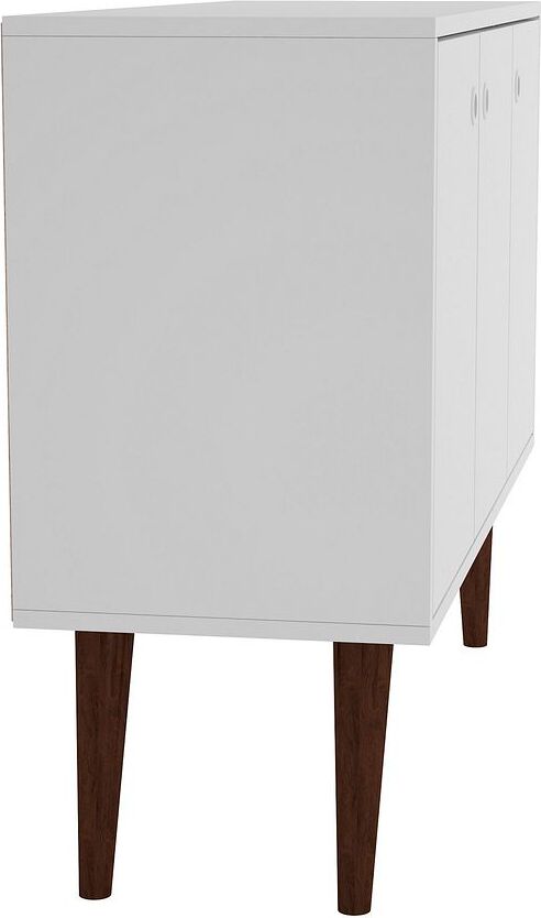 Manhattan Comfort Buffets & Cabinets - Bromma 35.43" Buffet Stand with 3 Shelves & 3 Doors in White