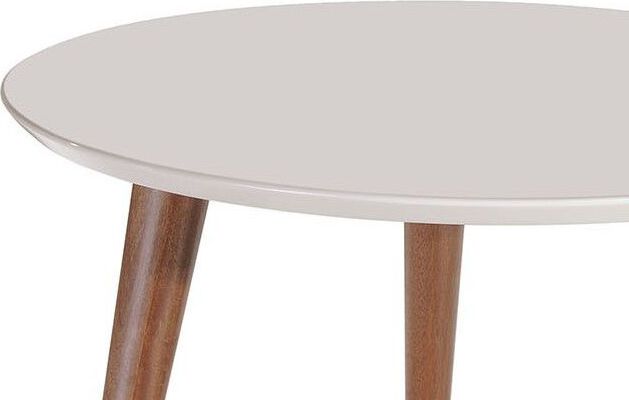 Manhattan Comfort Coffee Tables - Moore 23.62" Round Mid-High Coffee Table in Off White