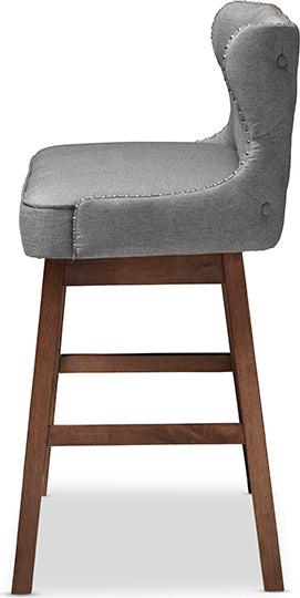 Shop Gradisca Button tufted Upholstered Bar Bench Banquette Grey