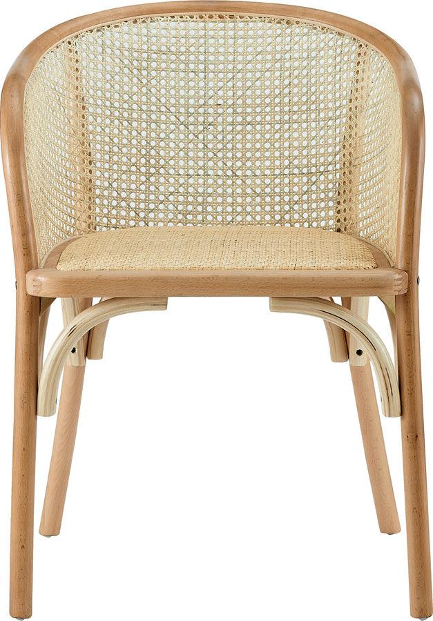 Euro Style Dining Chairs - Elsy Armchair in Natural with Natural Rattan Seat