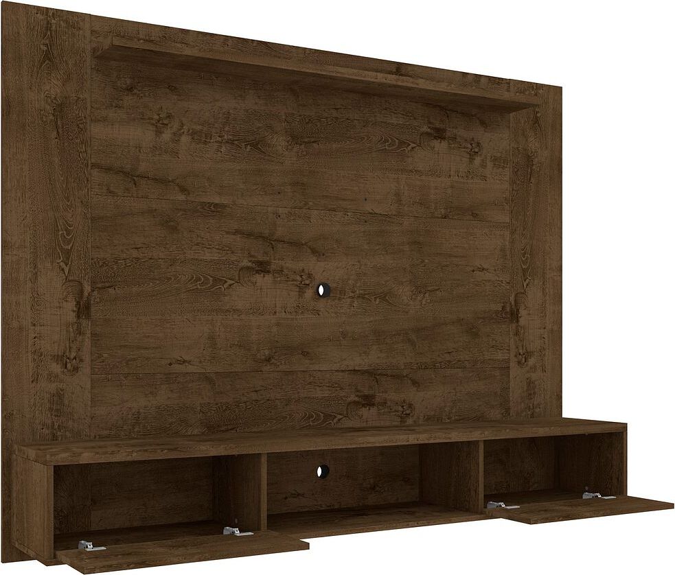 Manhattan Comfort TV & Media Units - Liberty 70.86 Floating Wall Entertainment Center with Overhead Shelf in Rustic Brown