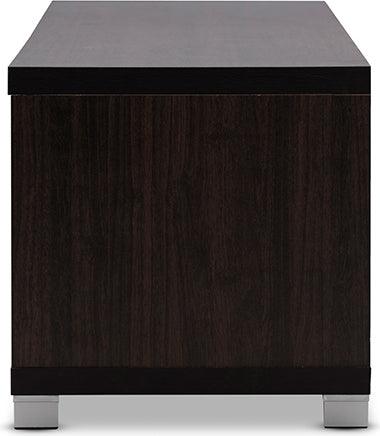 Beasley 70 Inch Dark Brown TV Cabinet with 2 Sliding Doors and Drawer