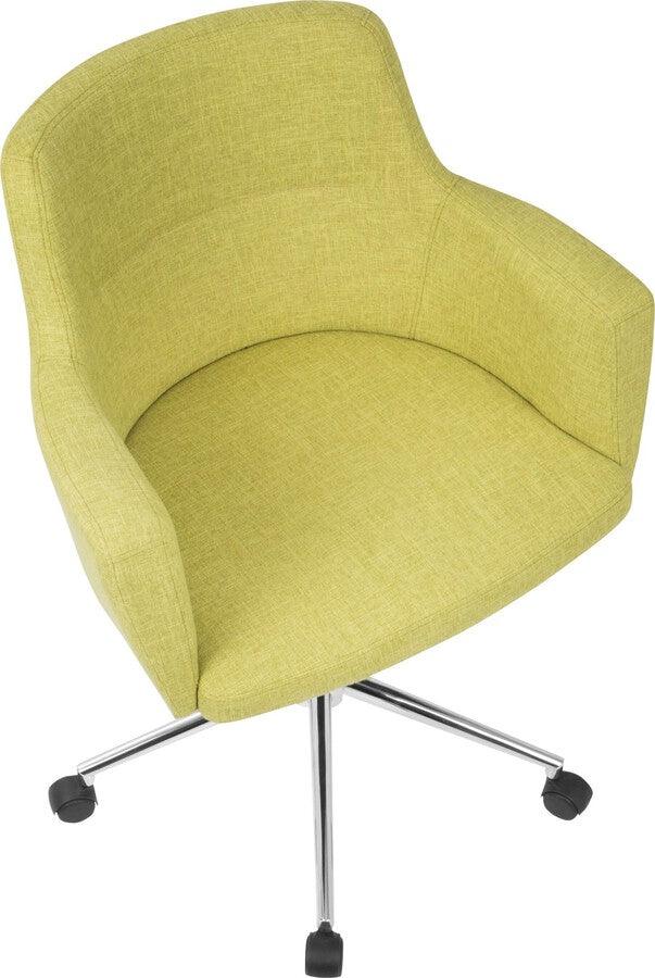 Lumisource Task Chairs - Andrew Contemporary Adjustable Office Chair in Green