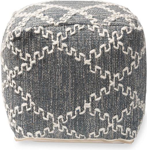 Wholesale Interiors Ottomans & Stools - Geyne Modern Ottoman Gray & ivory