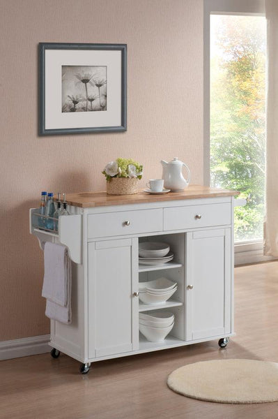 Shop Baxton Studio Meryland White Modern Kitchen Island Cart