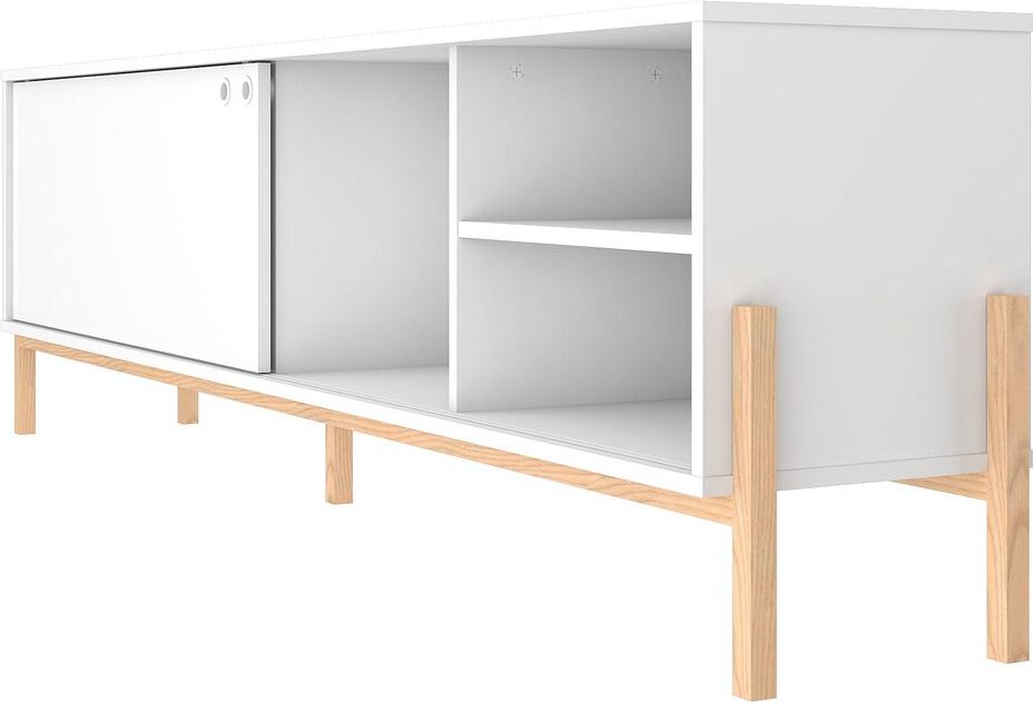 Manhattan Comfort TV & Media Units - Bowery 72.83 TV Stand with 4 Shelves in White and Oak