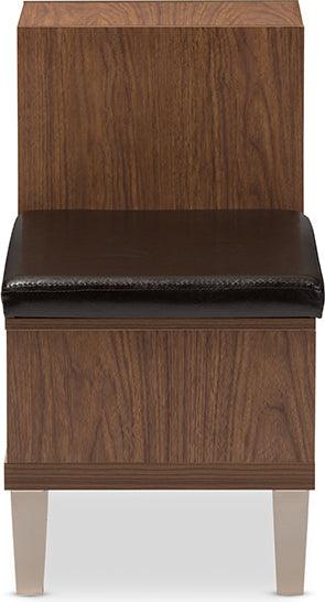 Wholesale Interiors Shoe Storage - Arielle Modern and Contemporary Walnut Brown Wood 3-Drawer Shoe Storage