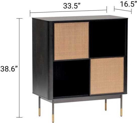 Euro Style Buffets & Cabinets - Miriam 33" Cabinet Black & Natural