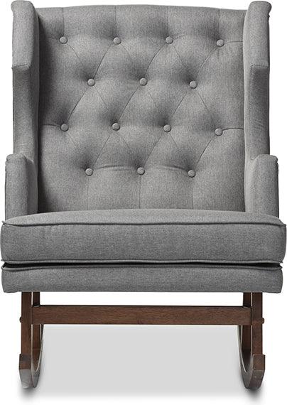 Buy Iona Mid century Retro Modern Grey Fabric Button tufted