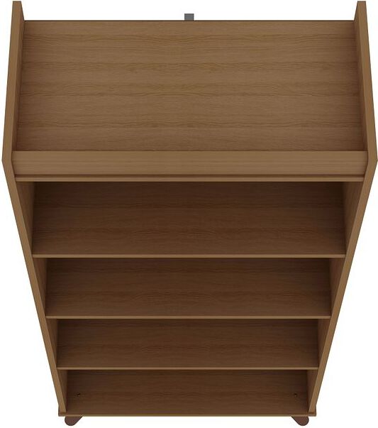 Manhattan Comfort Bookcases & Display Units - Hampton 4-Tier Bookcase with Solid Wood Legs in Maple Cream