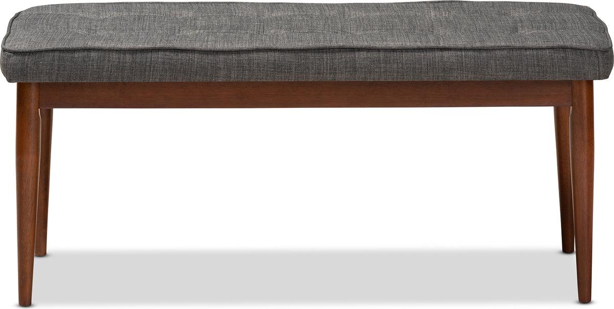 Wholesale Interiors Benches - Itami Mid-Century Modern Dark Gray Fabric Upholstered Medium Oak Finished Wood Dining