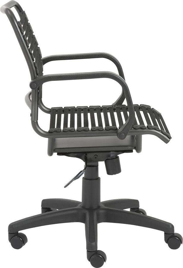 Euro Style Task Chairs - Bungie Flat Mid Back Office Chair Black