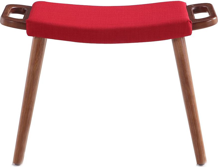 Manhattan Comfort Ottomans & Stools - Geta Red & Antique Walnut Ottoman