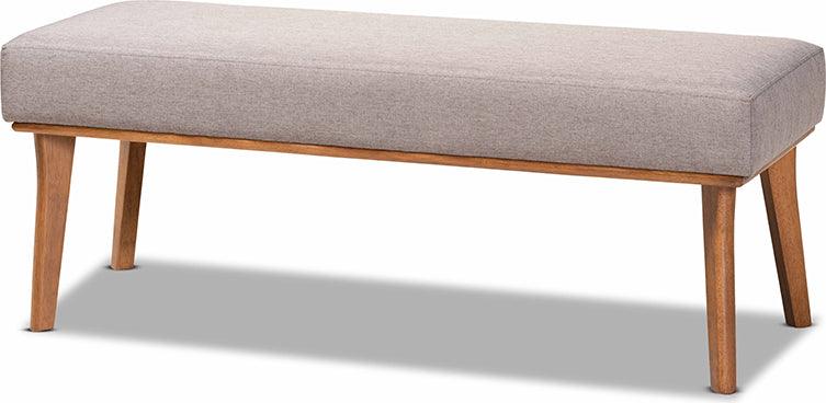 Wholesale Interiors Benches - Odessa Grey & Walnut Brown Finished Wood Dining Bench