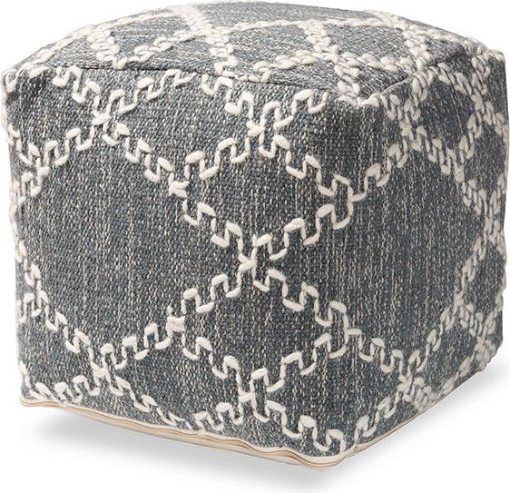 Wholesale Interiors Ottomans & Stools - Geyne Modern Ottoman Gray & ivory