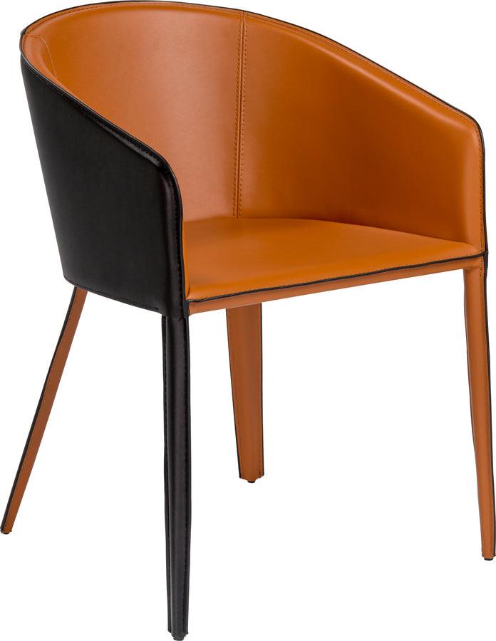 Euro Style Dining Chairs - Pallas Armchair In Cognac and Black