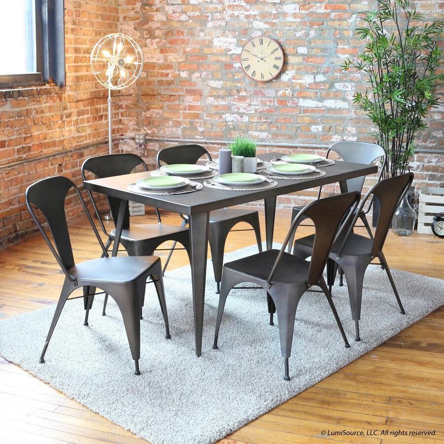 Lumisource Dining Tables - Austin Industrial Dining Table in Matte Grey