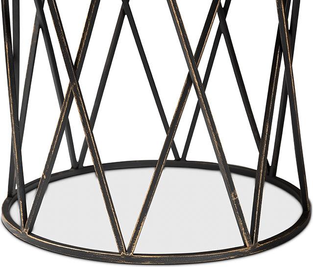 Wholesale Interiors Side & End Tables - Finnick Modern Industrial Antique Black finished Metal End Table